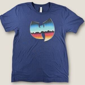Wu-Tang Clan T-Shirt Medium Blue Sunset Mountain Logo Canvas Tri-Blend Soft M